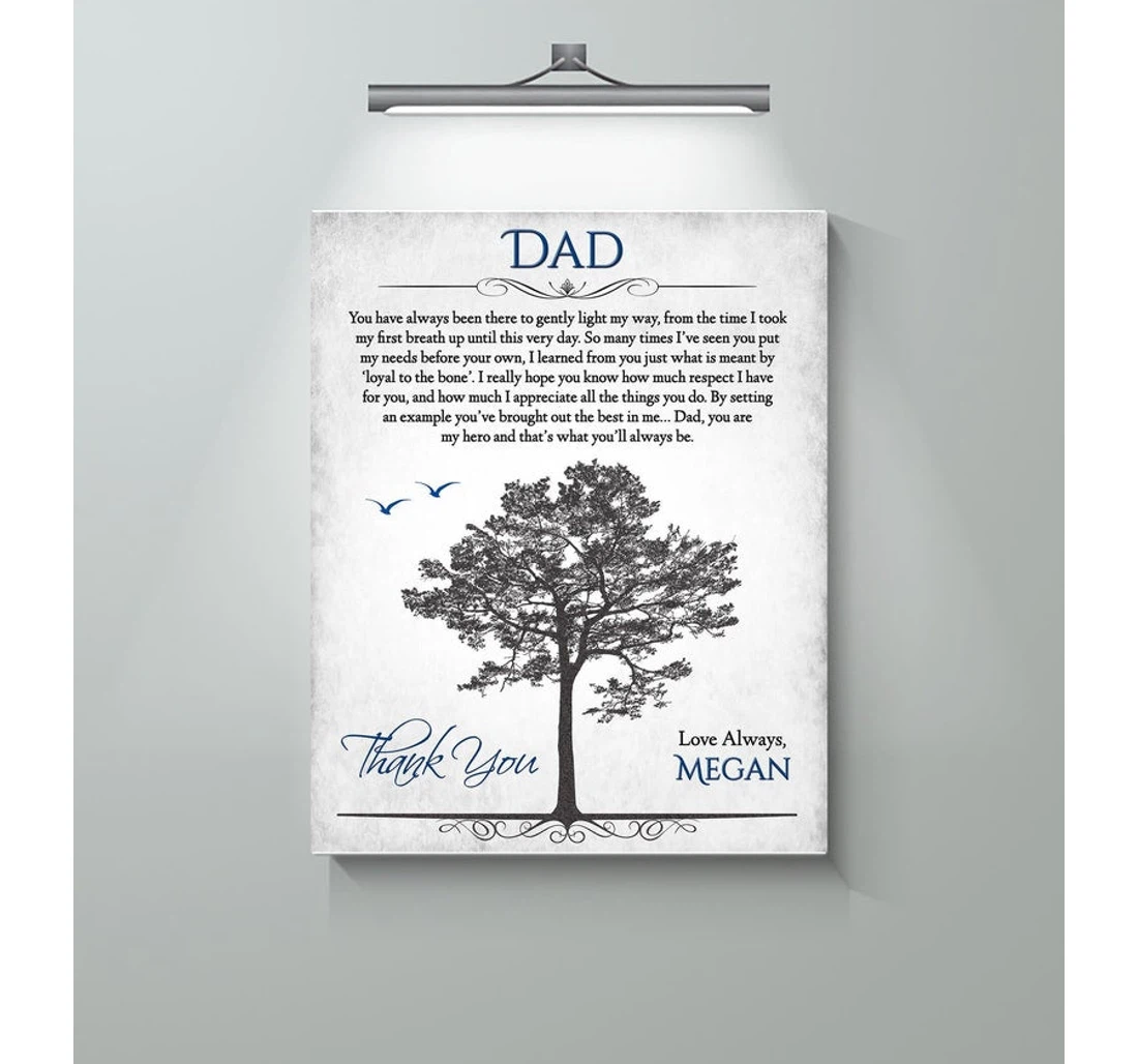 Poster, Canvas - Personalized Father's Day Personalized Dad Father Daughter Poem Dad Dad Print Framed Wall Art