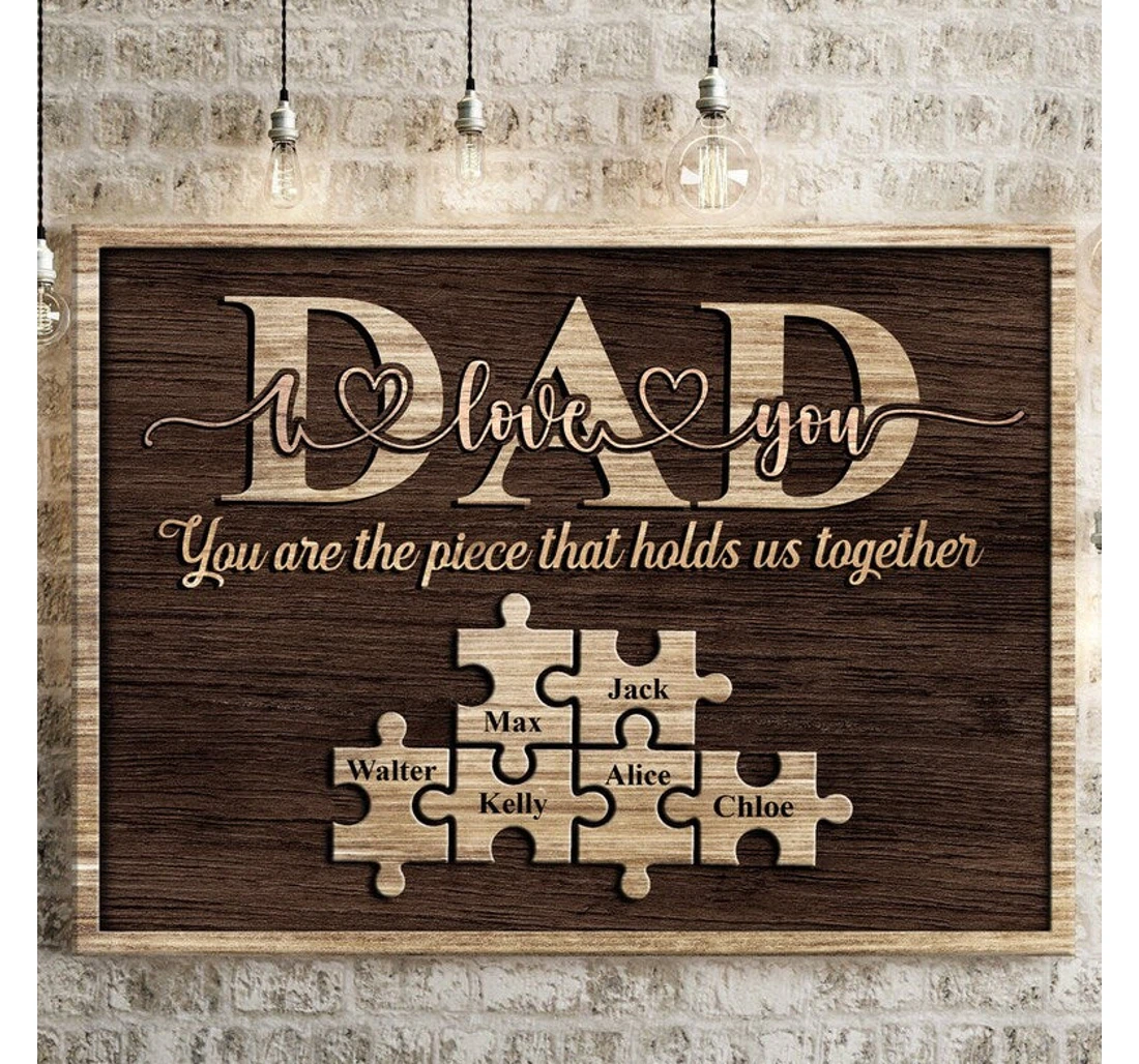 Poster, Canvas - Custom Puzzle Father's Day Personalized Dad Father's Day Daddy Print Framed Wall Art
