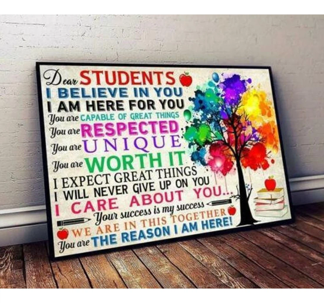 Poster, Canvas - Dear Students I Believe In You Im Here You Ver3 Print Framed Wall Art