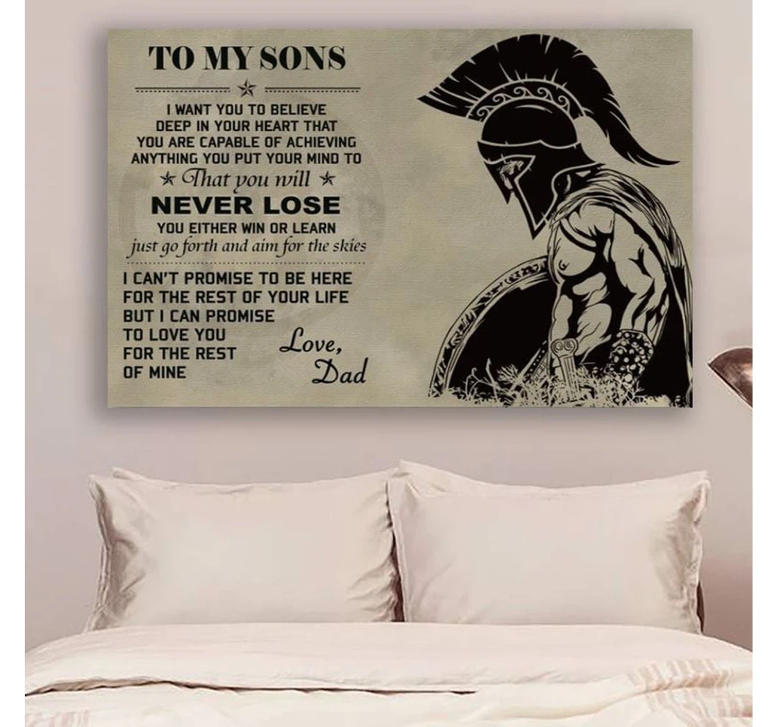 Personalized Poster, Canvas - Spartan To Sons Print Framed Wall Art