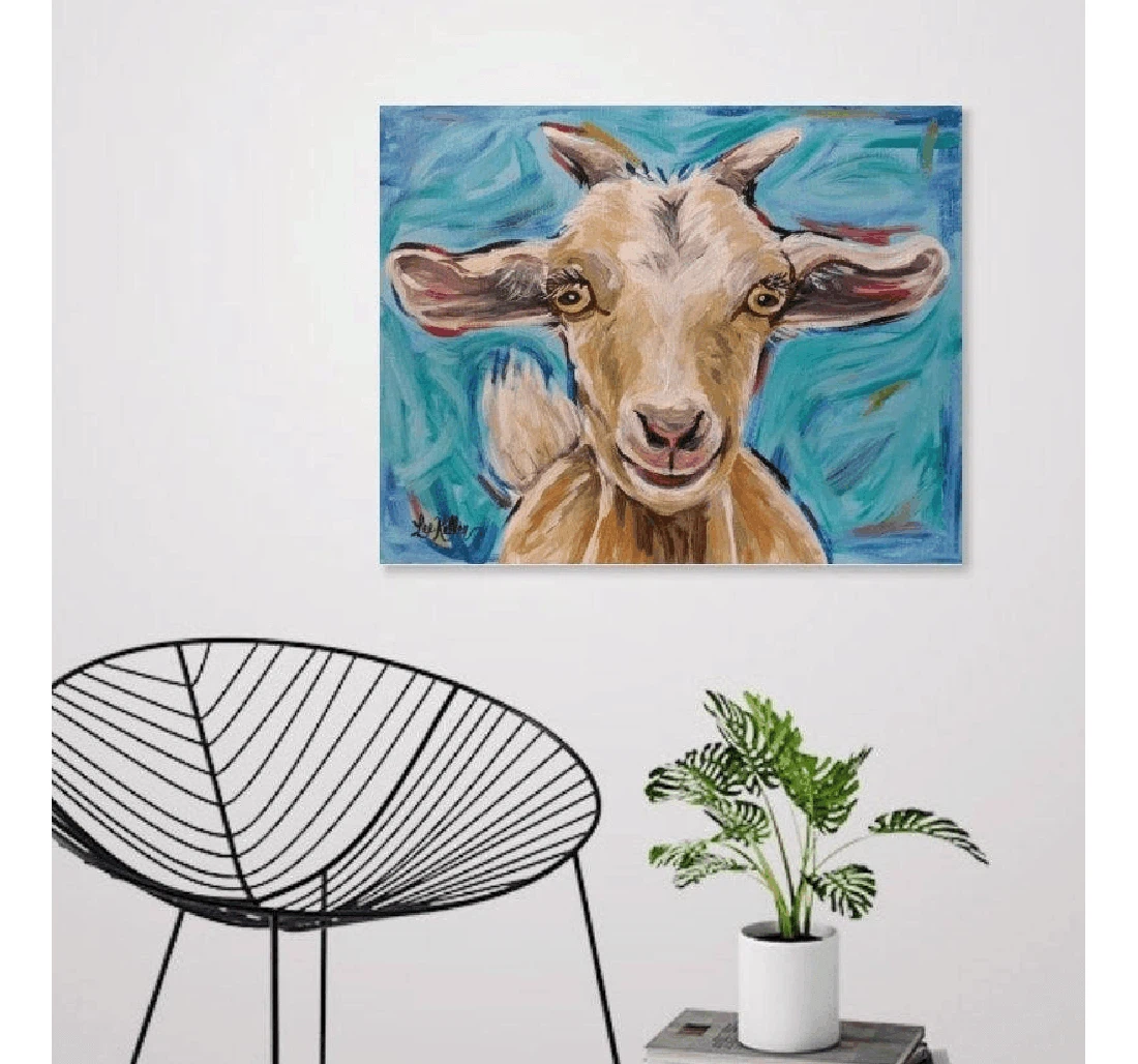 Poster, Canvas - Goat Goat Goat From Original Goat Cute Goat Goat Goat Goat Print Framed Wall Art