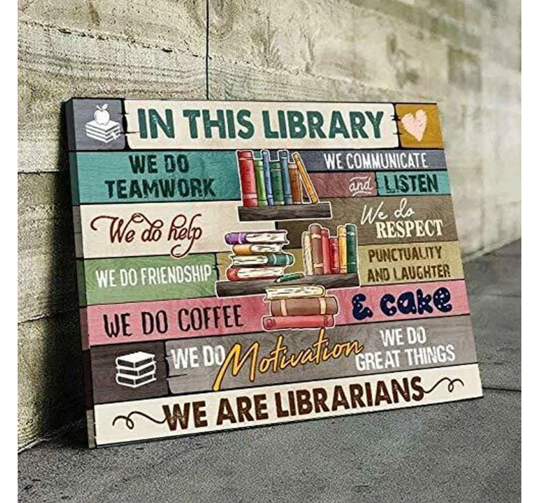 Poster, Canvas - Awesapparel Librarian In Library Or Print Framed Wall Art