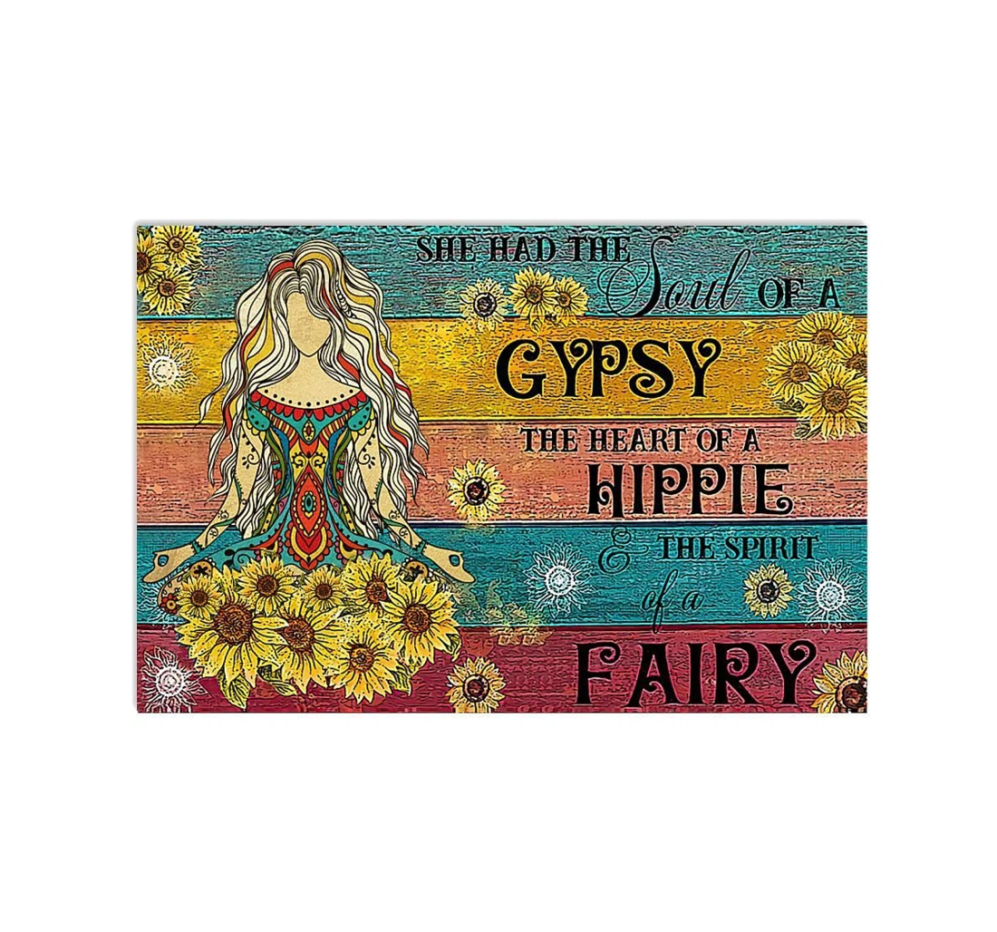 Poster, Canvas - Yoga Girl Gypsy Hippie Fairy Print Framed Wall Art