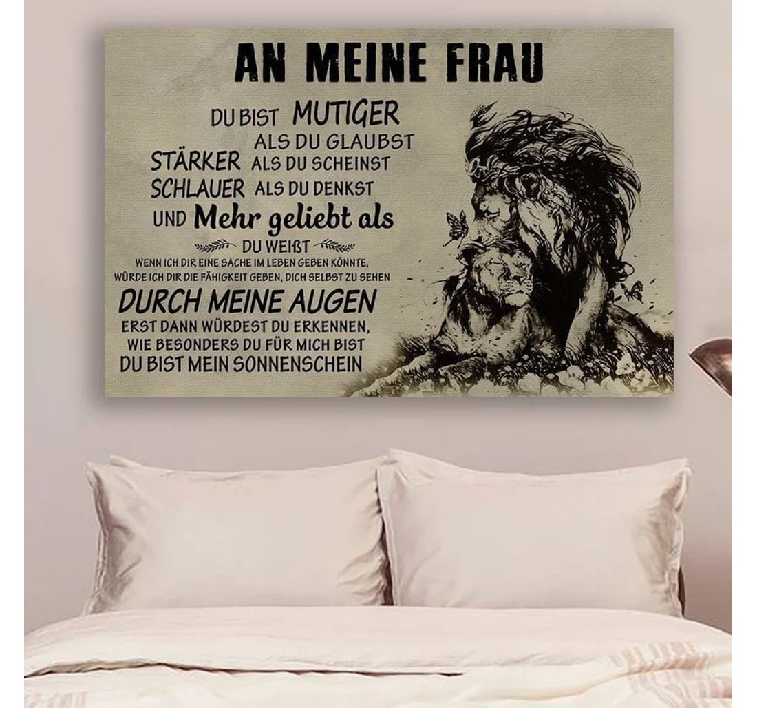 Poster, Canvas - Lion An Meine Fraugermany Print Framed Wall Art