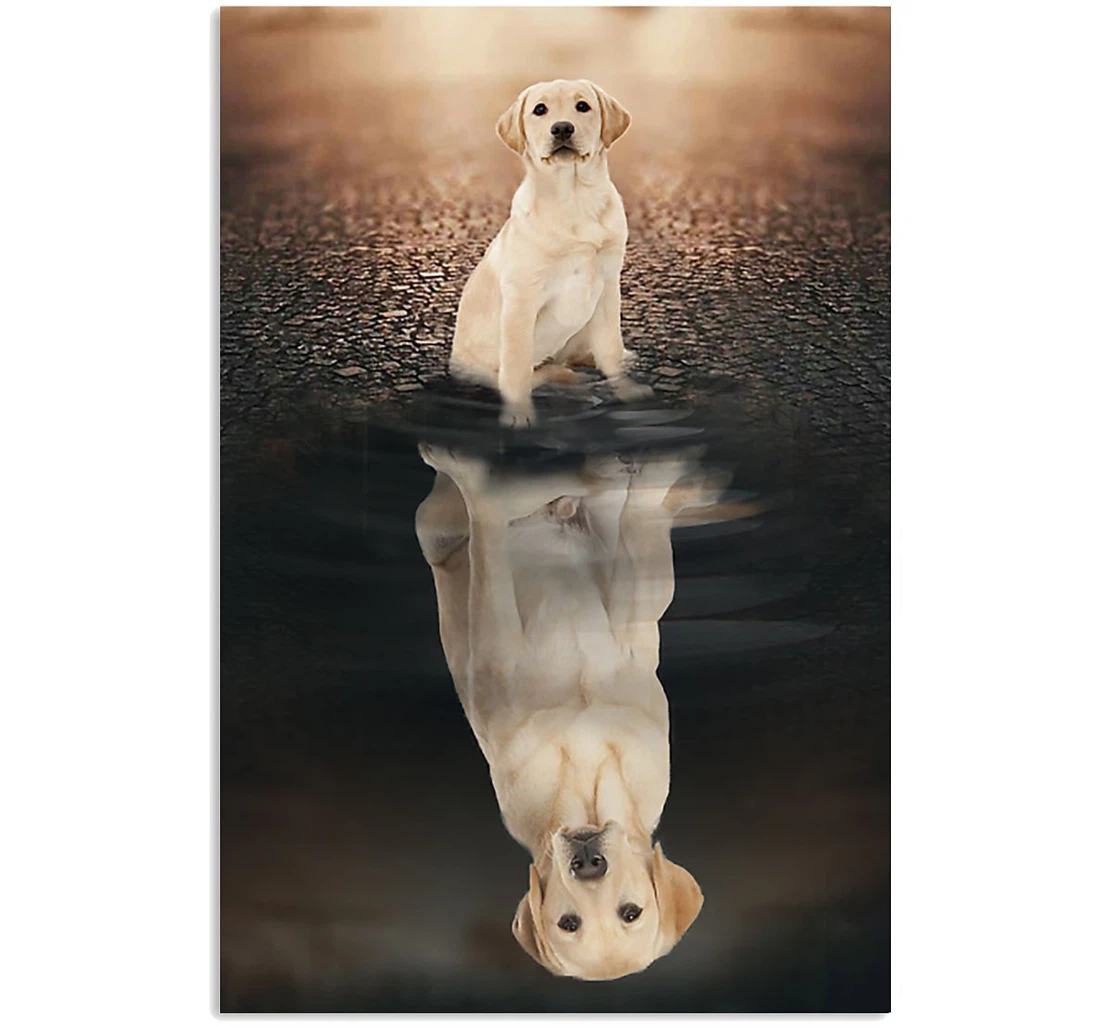 Personalized Poster, Canvas - Labrador Believe In Yourself Water Reflection Print Framed Wall Art