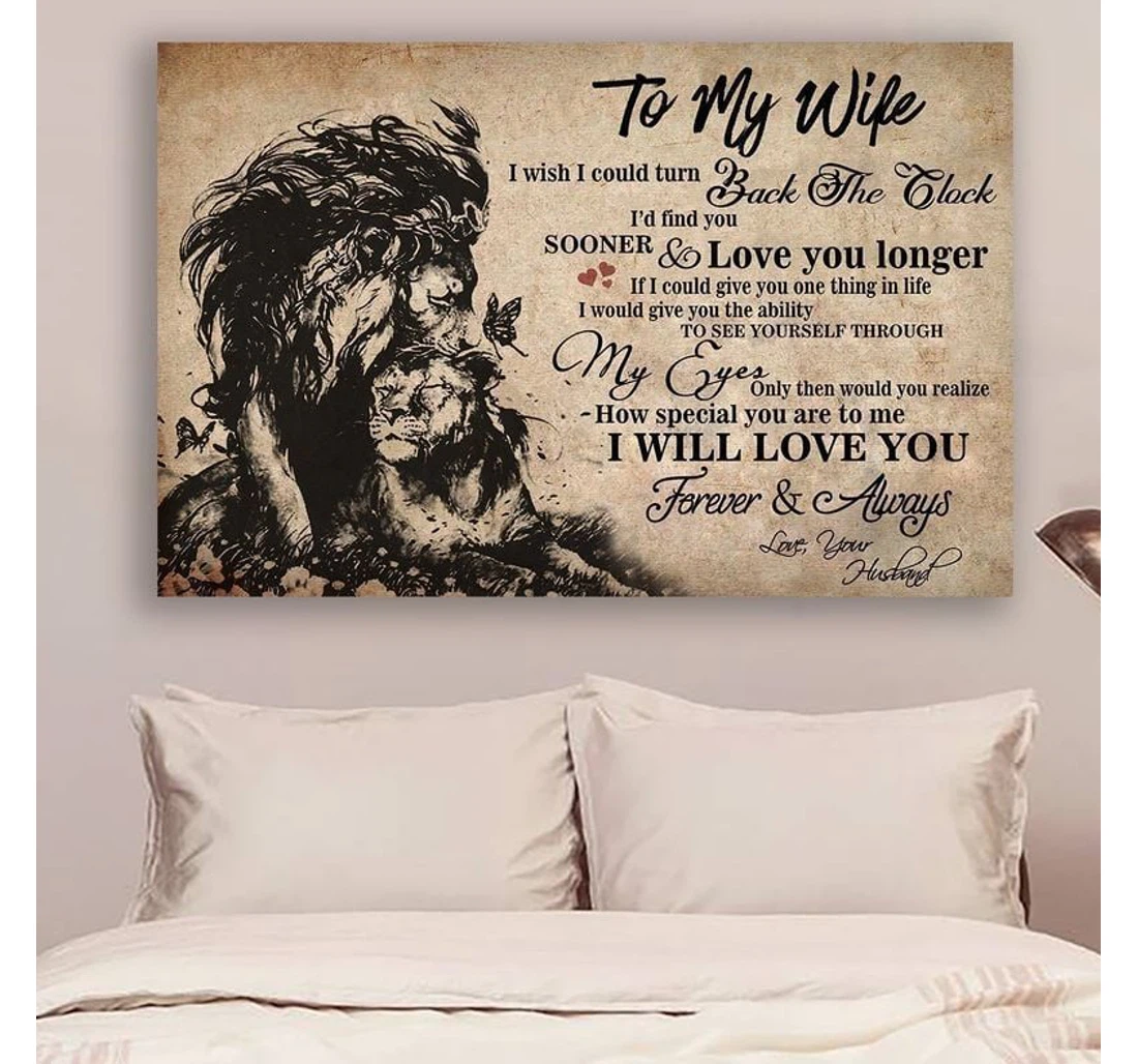 Poster, Canvas - Lion To Wife I Wish I Could Turn Print Framed Wall Art