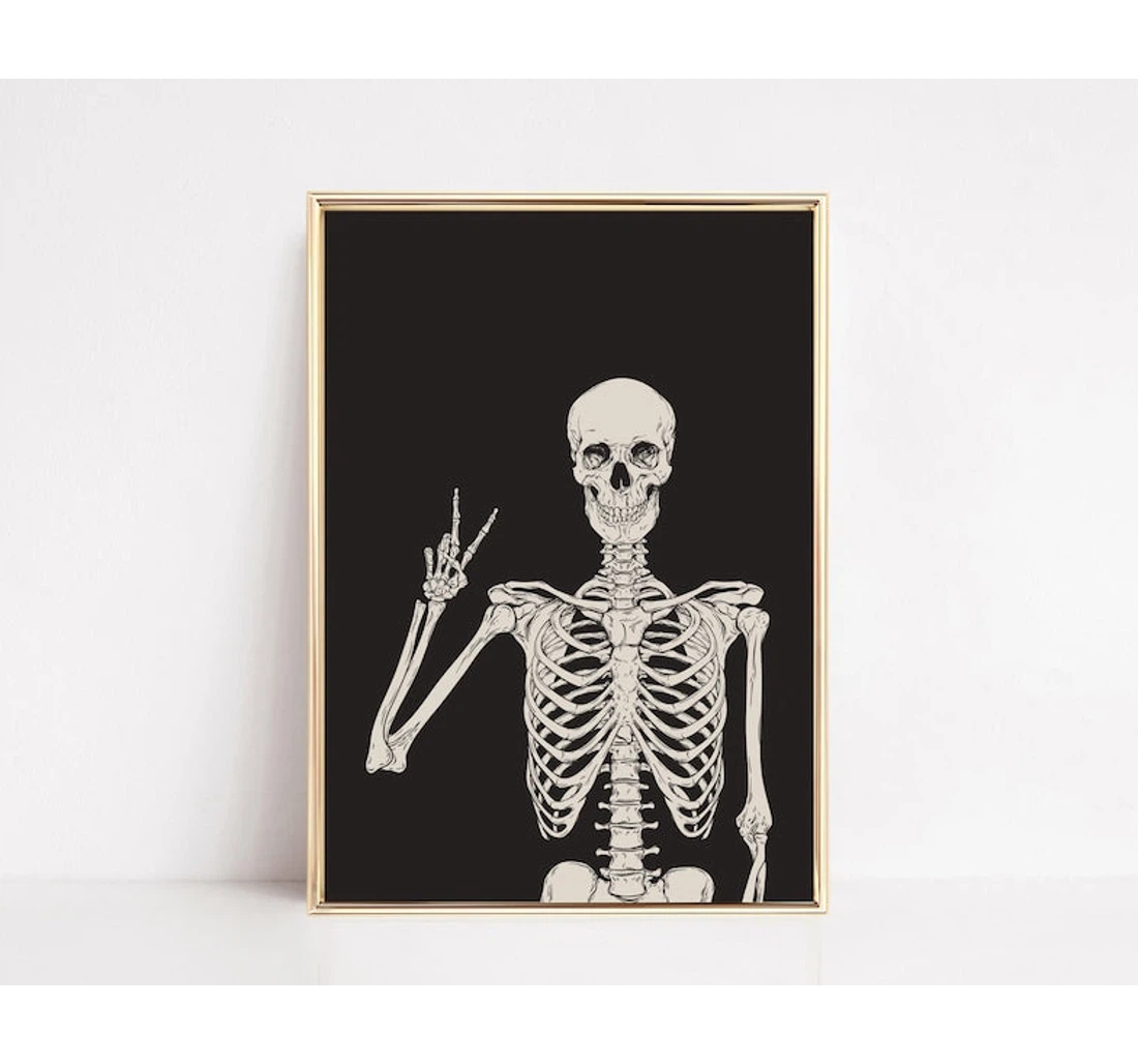 Personalized Poster, Canvas - Skeleton Halloween Halloween Print Framed Wall Art