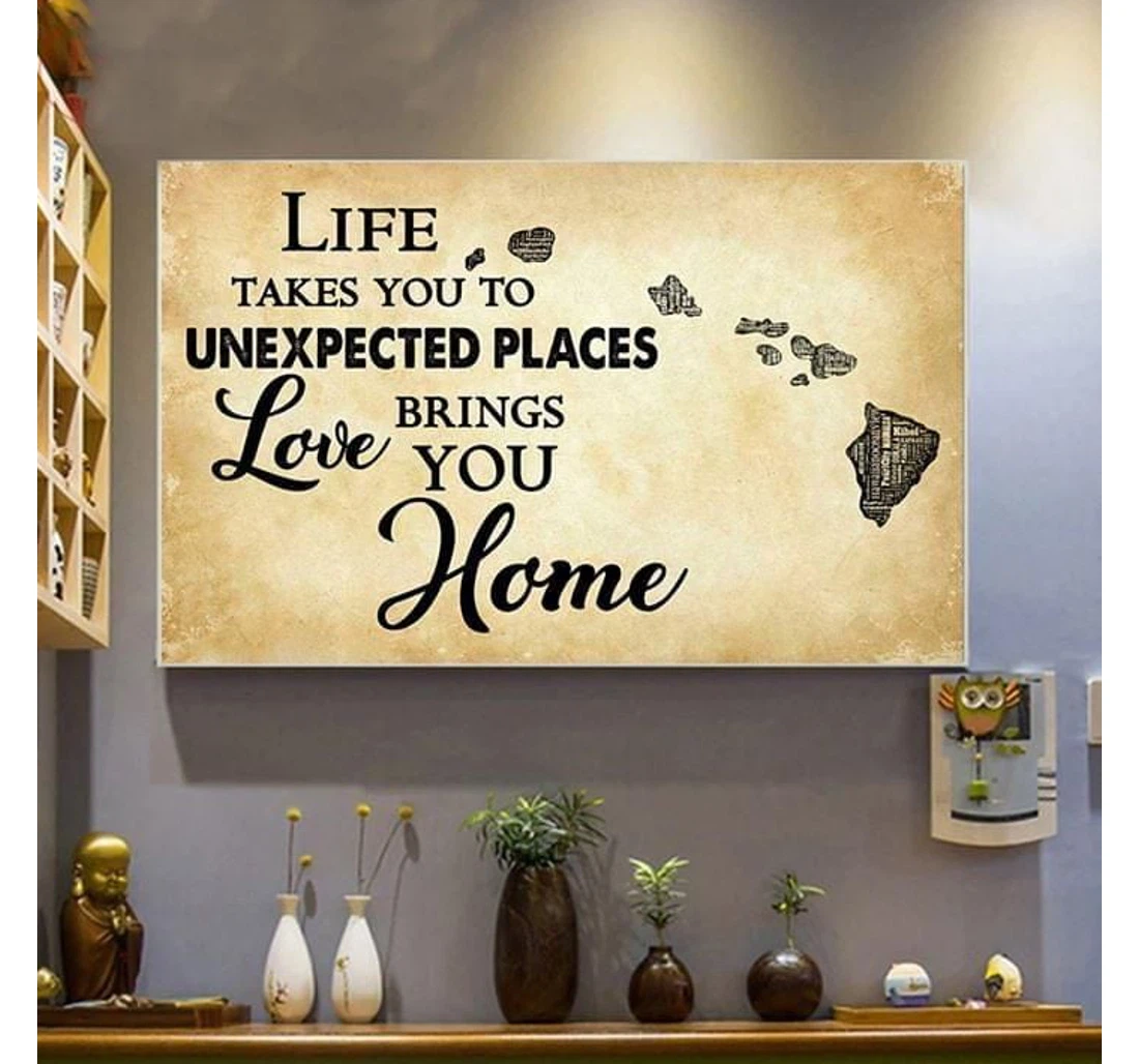 Poster, Canvas - Life Take You To Unexpected Places Love Brings You Louisiana Print Framed Wall Art