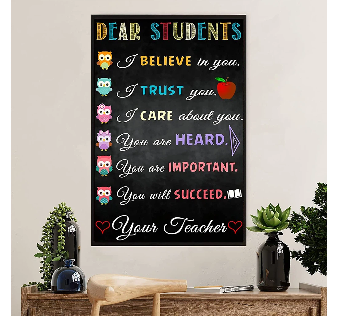 Poster, Canvas - Meaningful Teacher From Teacher To Students Back To School Teacher And Learning Preschool On Chris Print Framed Wall Art