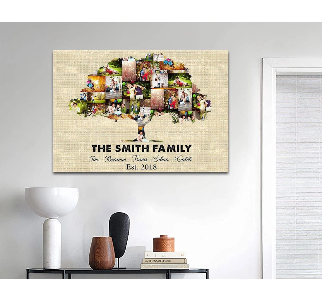Poster, Canvas - Personalized Tree Custom Art, Parents Appreciation Print, Family Print Framed Wall Art
