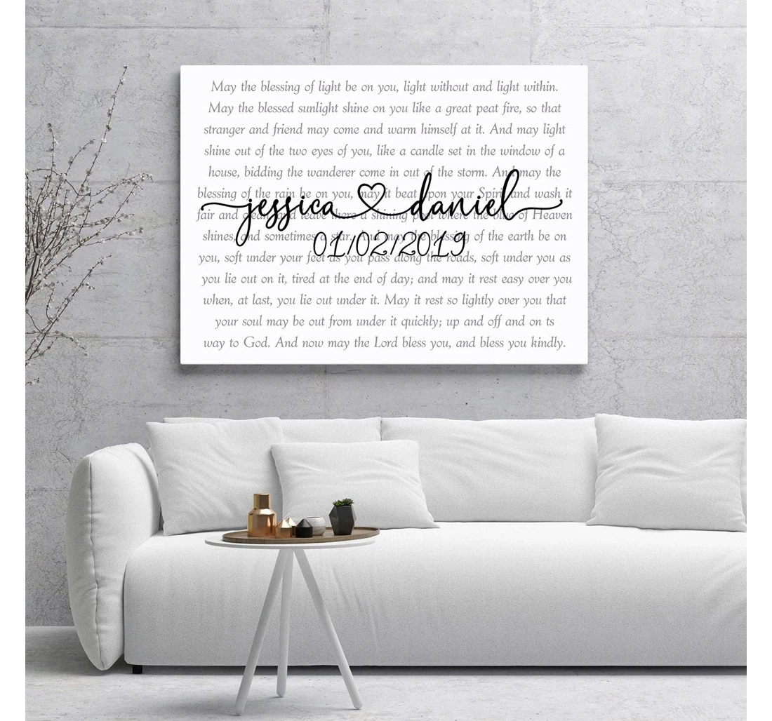 Poster, Canvas - Personalized Custom Name Date Custom Song Lyrics Wedding Gift, Wife Gift, Husband Gift, Song Print Framed Wall Art