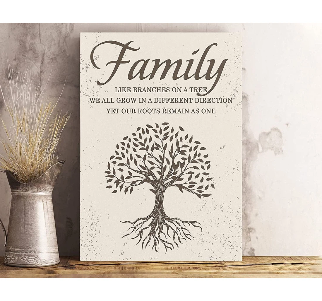 Poster, Canvas - Personalized Family Art, Personalized, Sign, Like Branches On A Tree Print Framed Wall Art