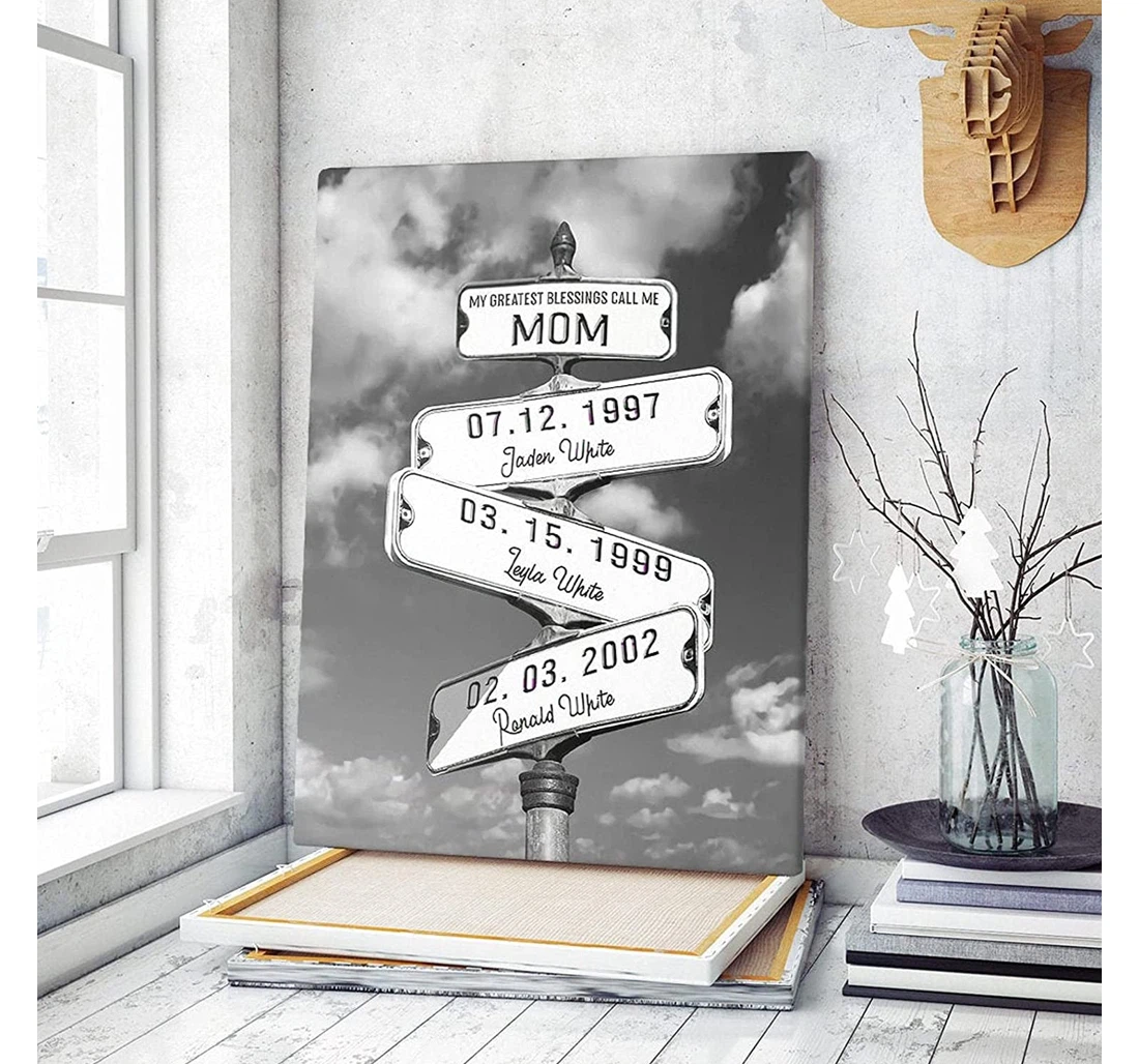 Poster, Canvas - Personalized Street Sign Multi-names Reunion, Print Framed Wall Art