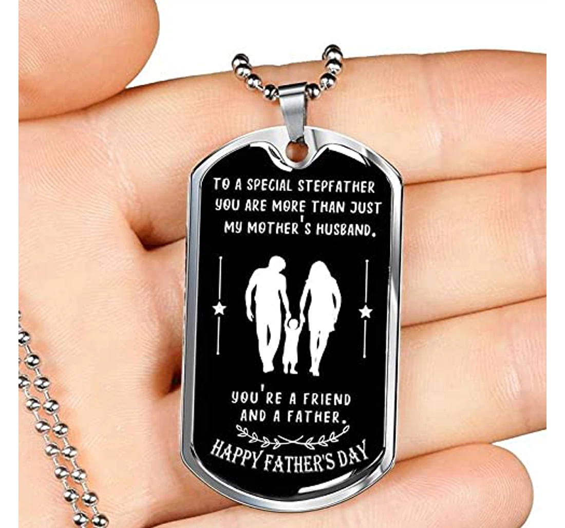 Personalized Happy Father's Day You're A Friend And A Father Dog Tag Necklace Gift For Dad