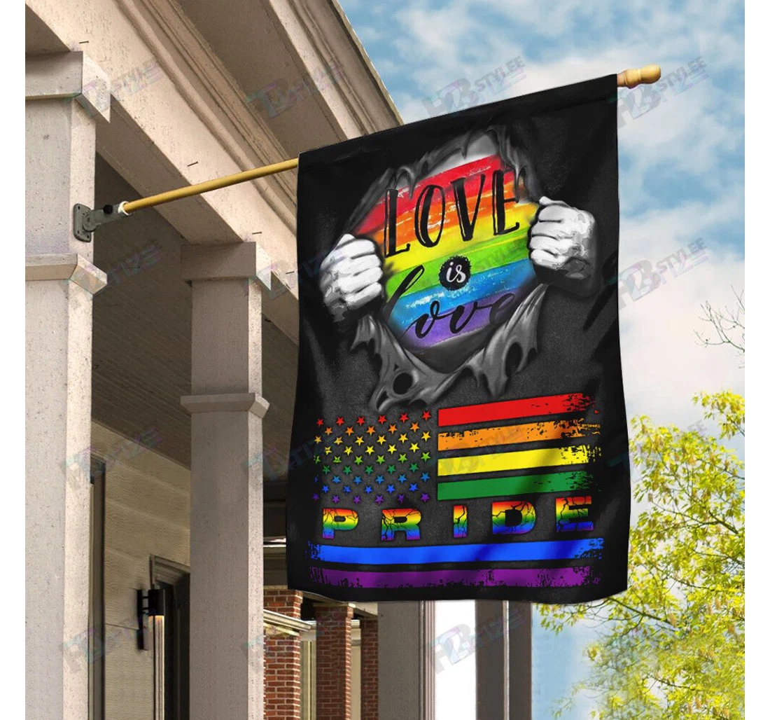 Love Is Love, Pride Lgbt Double-Sided, UV And Fade - Resistant Flag