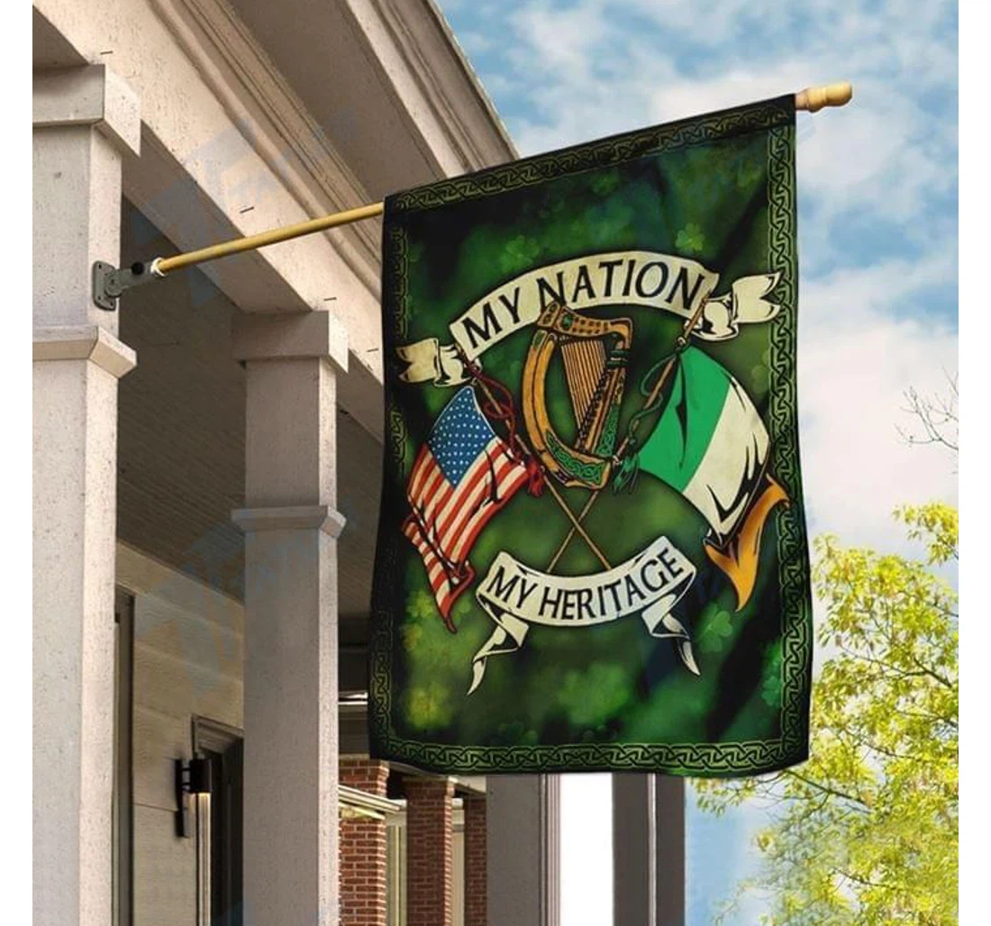 My National My Heritage Irish Double-Sided, UV And Fade - Resistant Flag