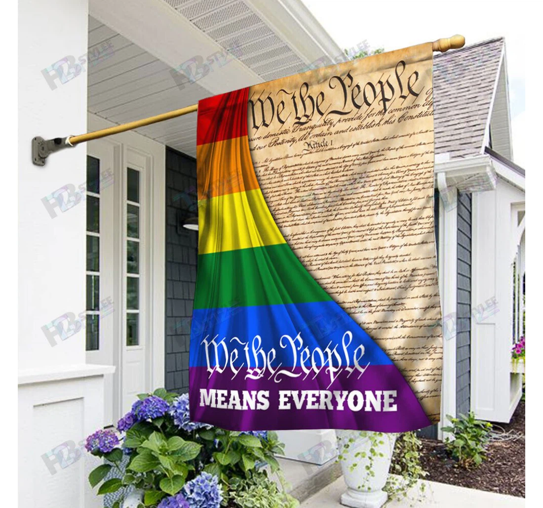 Lgbt We The People Means Everyone Double-Sided, UV And Fade - Resistant Flag