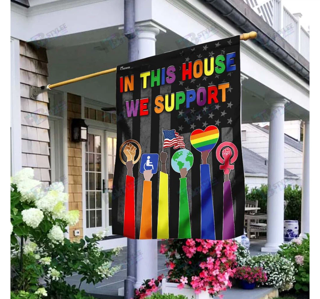 In This We Support, Lgbt Pride Double-Sided, UV And Fade - Resistant Flag