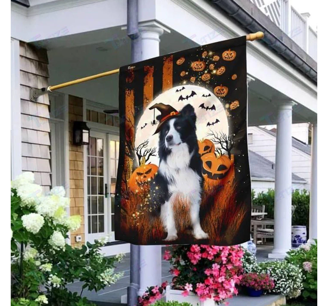 Halloween Dog Never Mind The Witch Double-Sided, UV And Fade - Resistant Flag