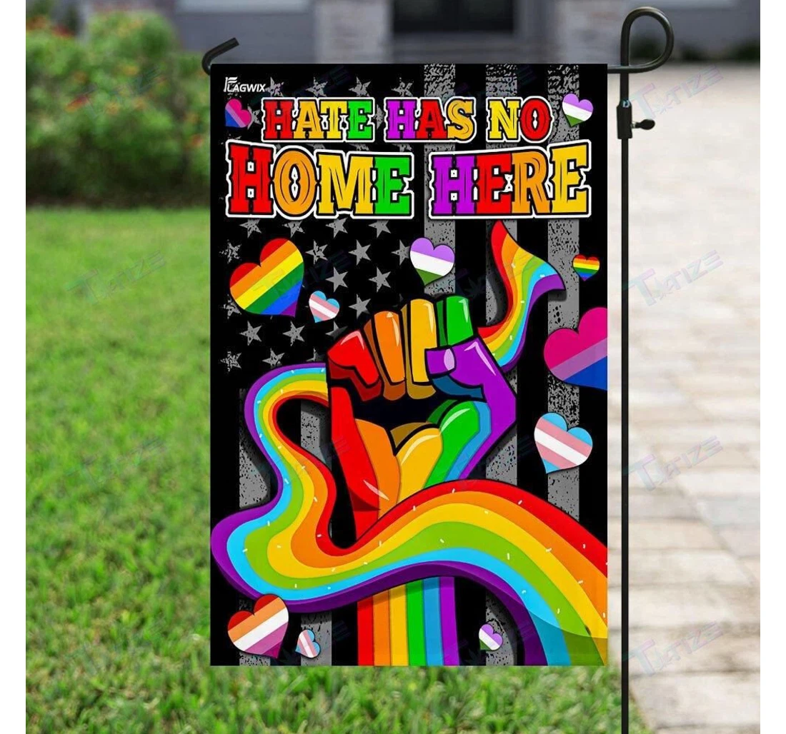 Hate Has No Heart Love Is Love Lgbt Pride Month Double-Sided, UV And Fade - Resistant Flag