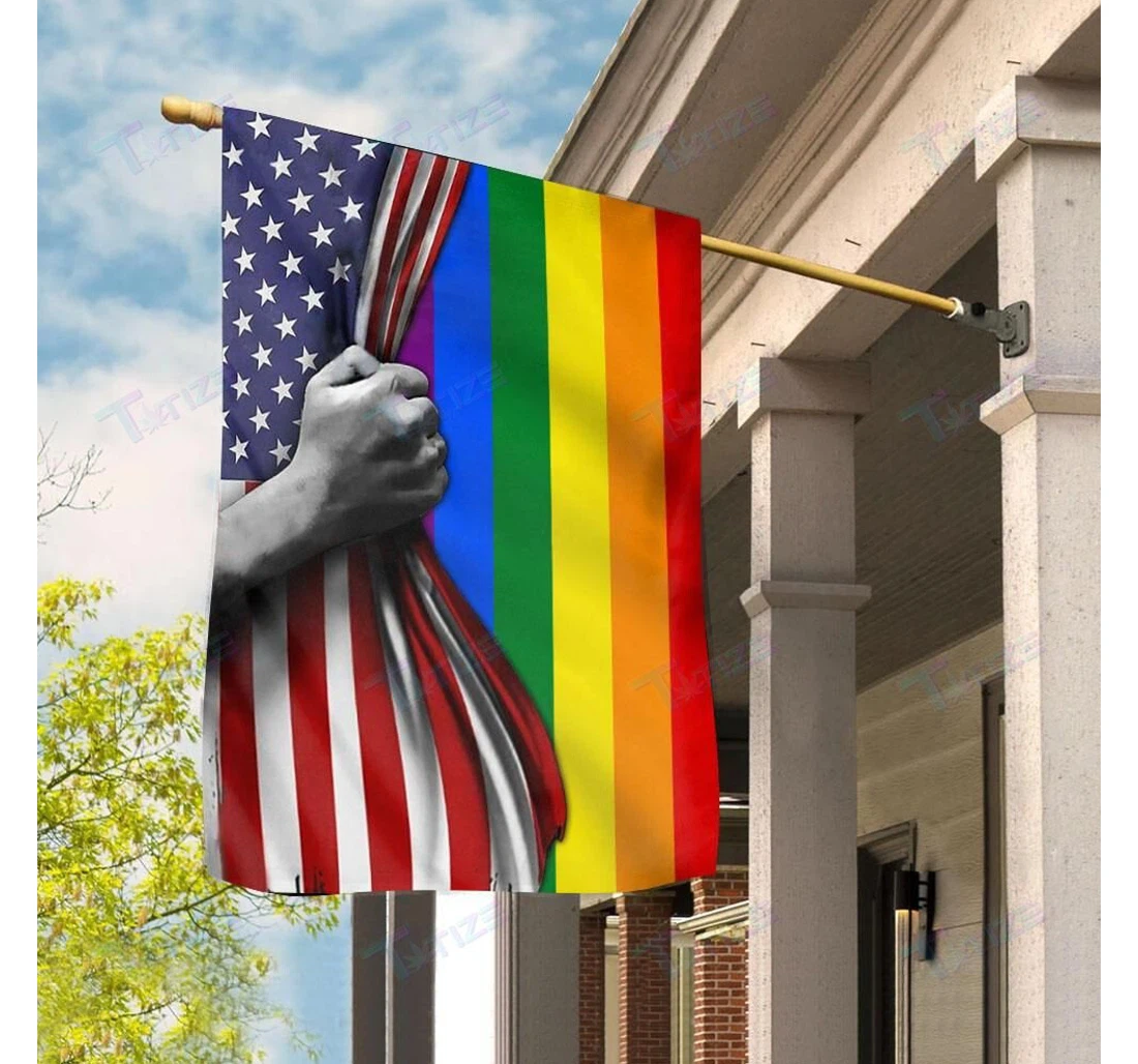 Lgbt American Rainbow Double-Sided, UV And Fade - Resistant Flag