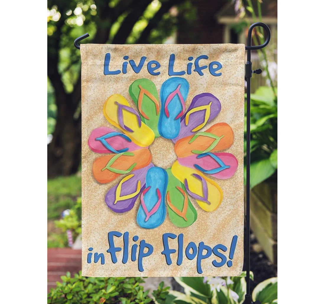 Custom Flip Flops Sunflower, Summer, Material Double-Sided, UV And Fade - Resistant Flag