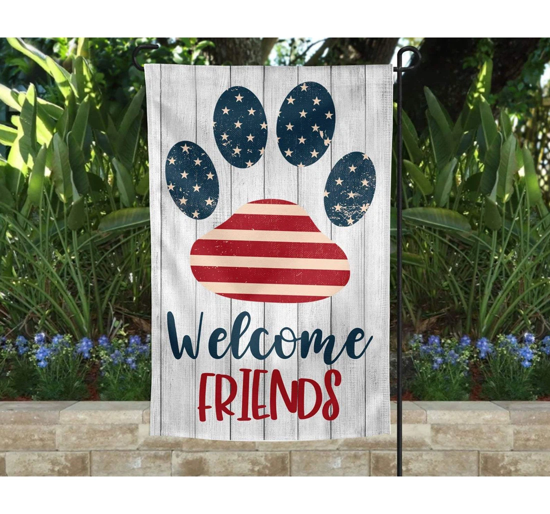 Friends Custom Dog Lovers Thick Canvas, High Quality Double-Sided, UV And Fade - Resistant Flag