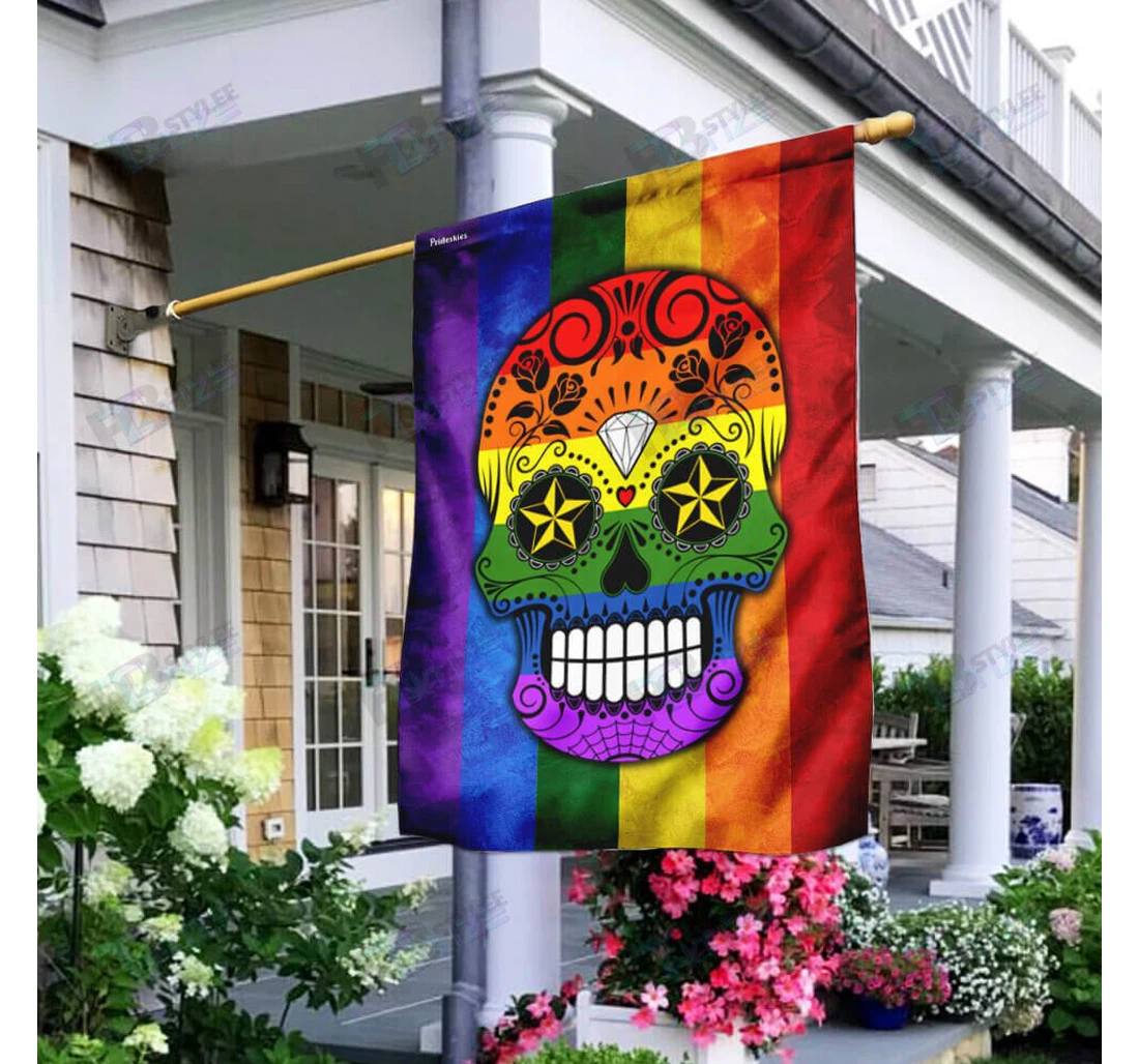 Lgbt Skull Double-Sided, UV And Fade - Resistant Flag