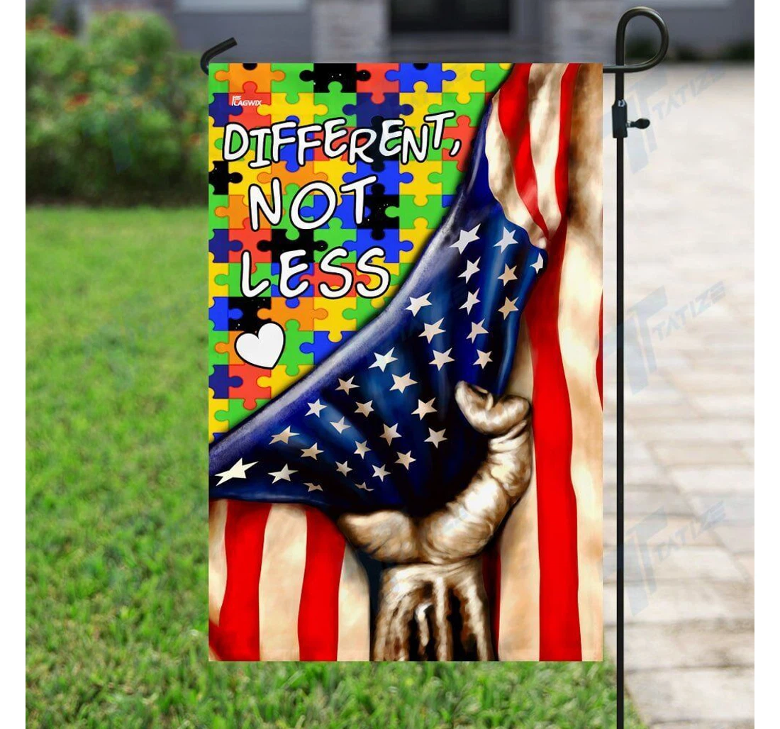 Different Not Less Puzzle Double-Sided, UV And Fade - Resistant Flag