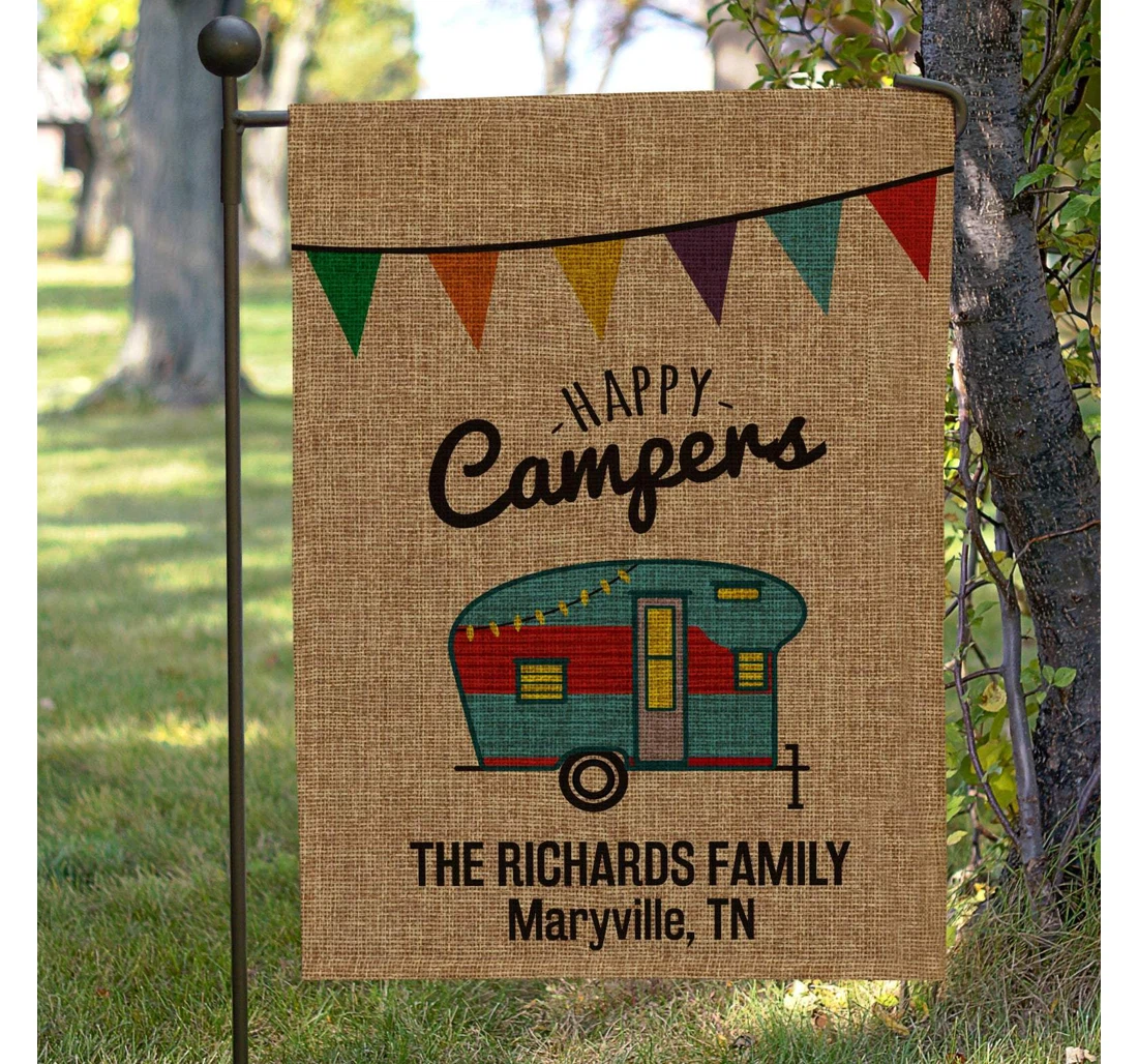 Custom Campsite Custom Name, Look, Sign, Thick Double-Sided, UV And Fade - Resistant Flag