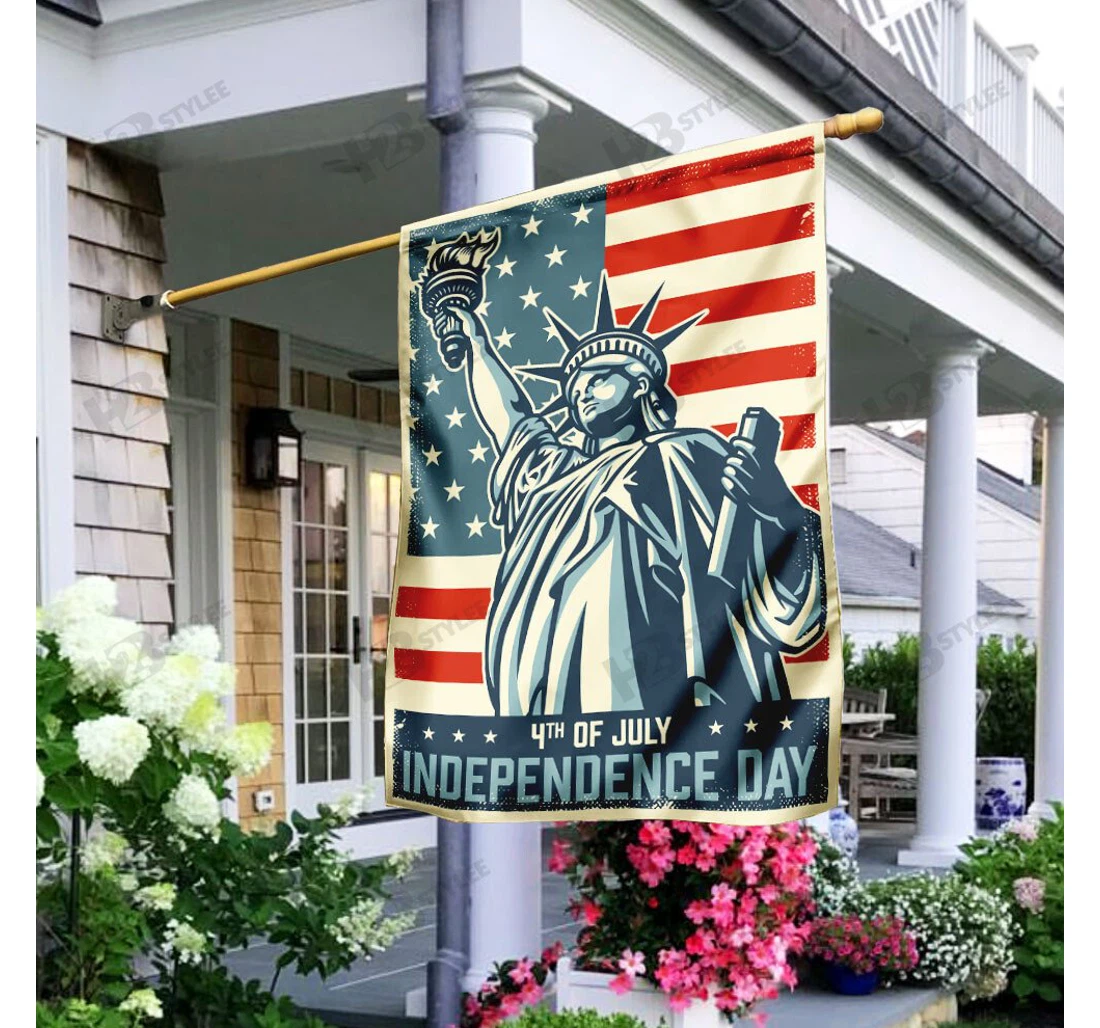 Happy Independence Day Double-Sided, UV And Fade - Resistant Flag