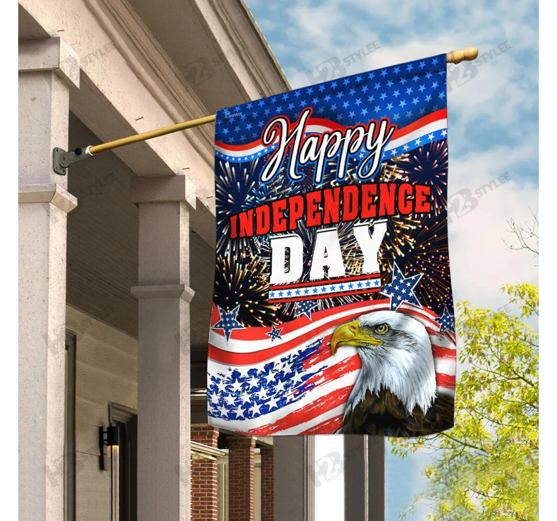 Independence Day American Eagle Double-Sided, UV And Fade - Resistant Flag