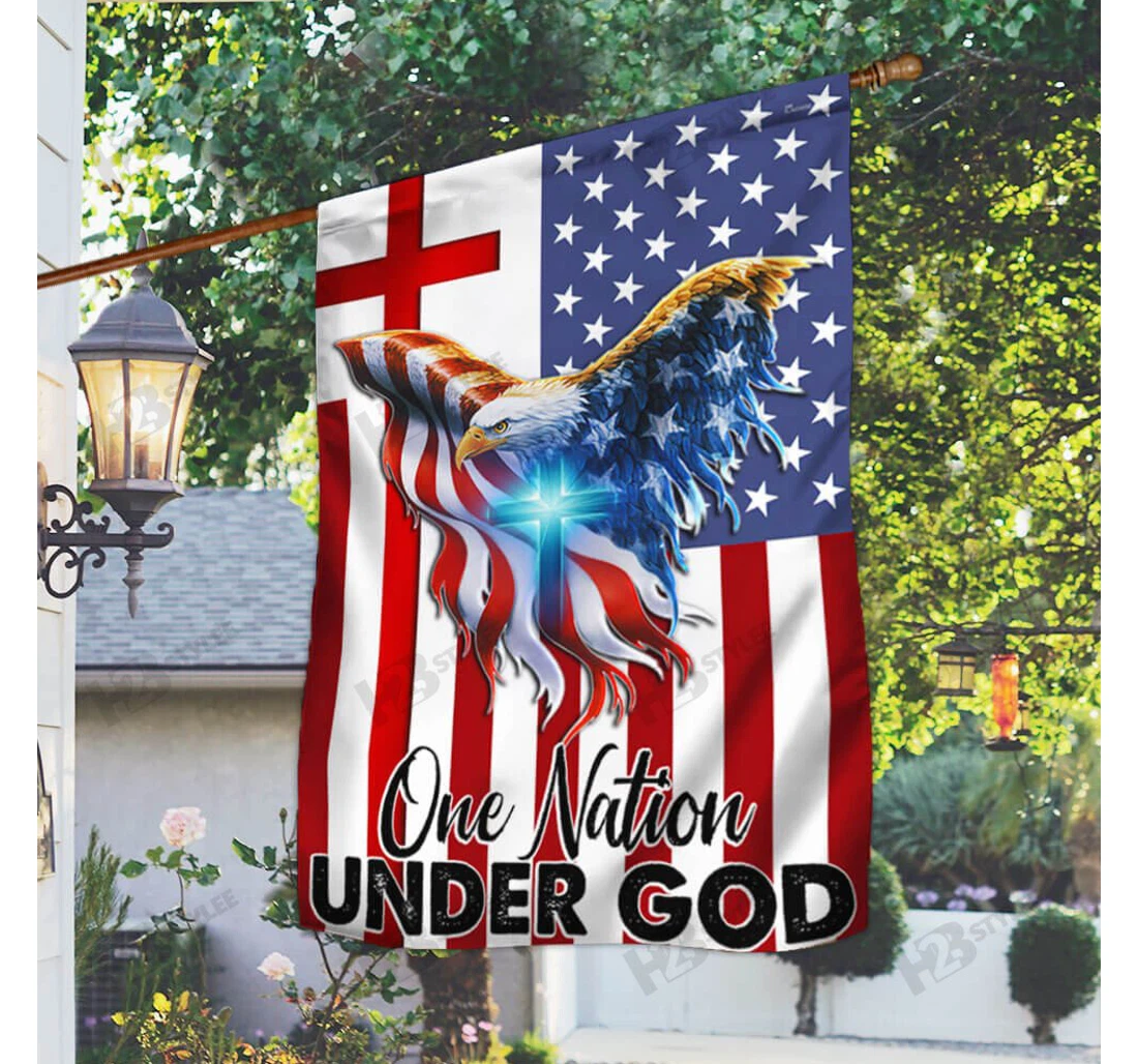 One Nation Under God American Eagle Us Double-Sided, UV And Fade - Resistant Flag