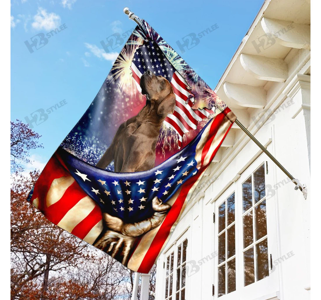 Happy Independence Day Great Dane Double-Sided, UV And Fade - Resistant Flag