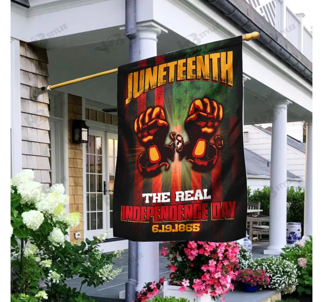 Juneteenth The Real Independence Day Double-Sided, UV And Fade - Resistant Flag