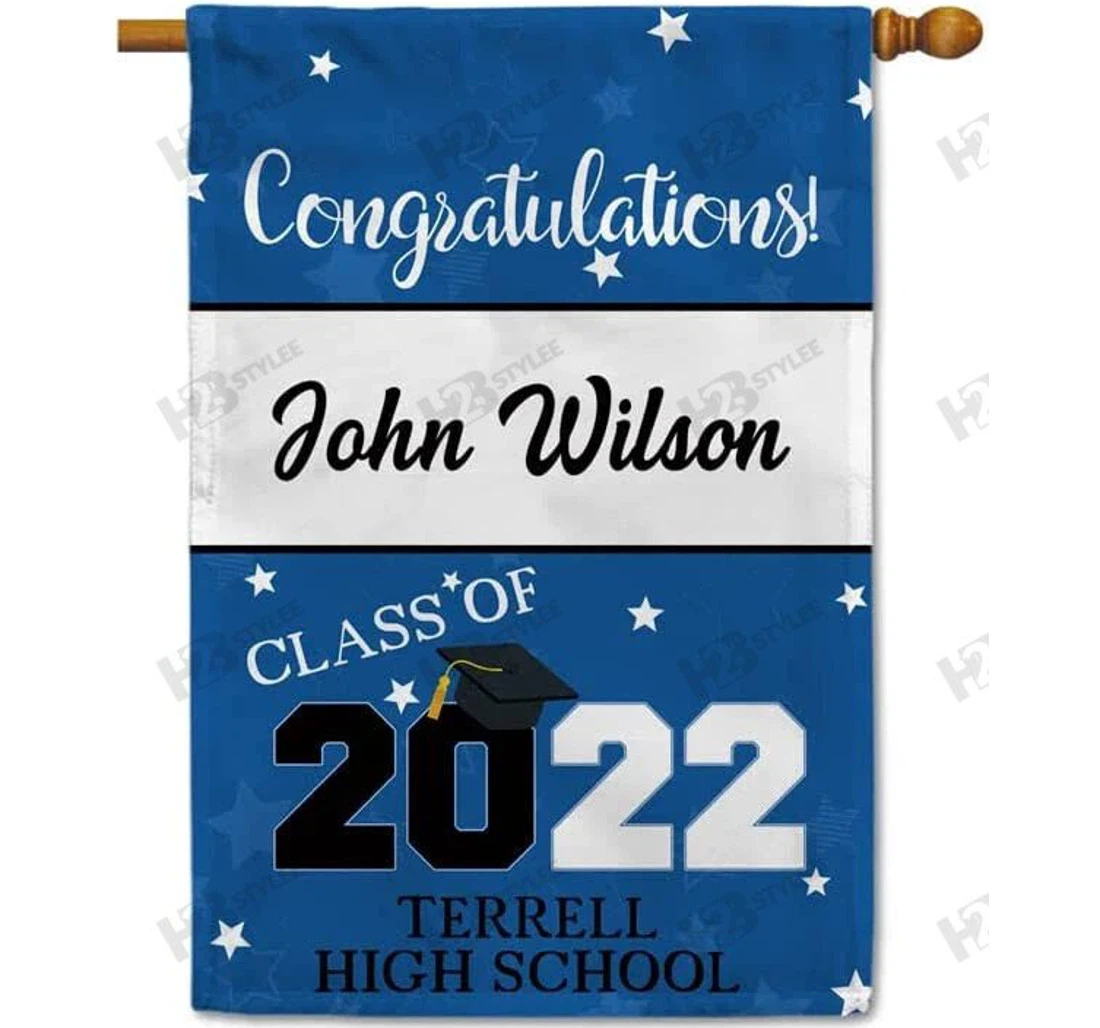 Personalized Graduation Congratulations Class Of 2022 Double-Sided, UV And Fade - Resistant Flag