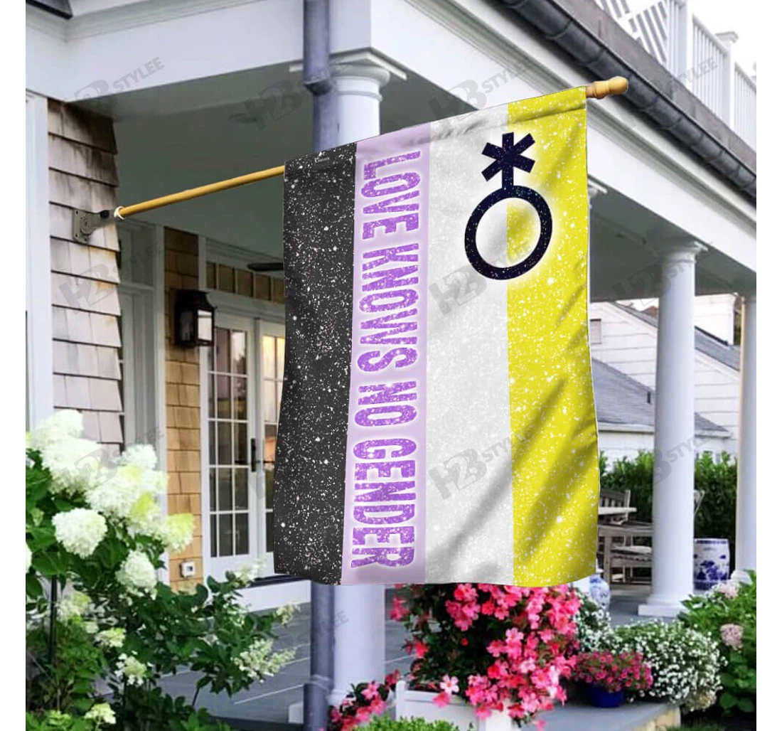 Love Knows No Gender Non-binary Double-Sided, UV And Fade - Resistant Flag