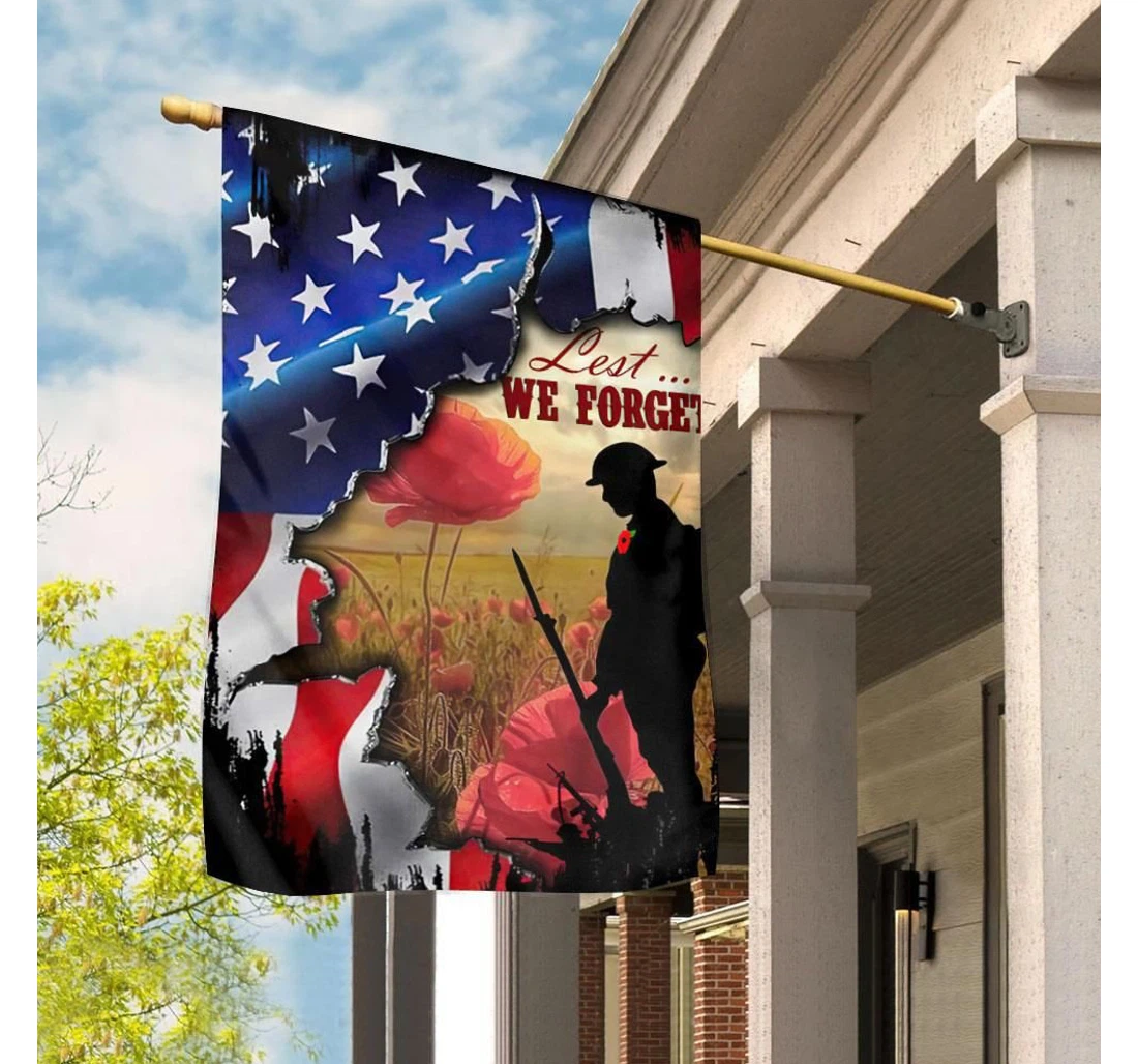 Veteran Remembrance Poppy. Lest We Forget Double-Sided, UV And Fade - Resistant Flag