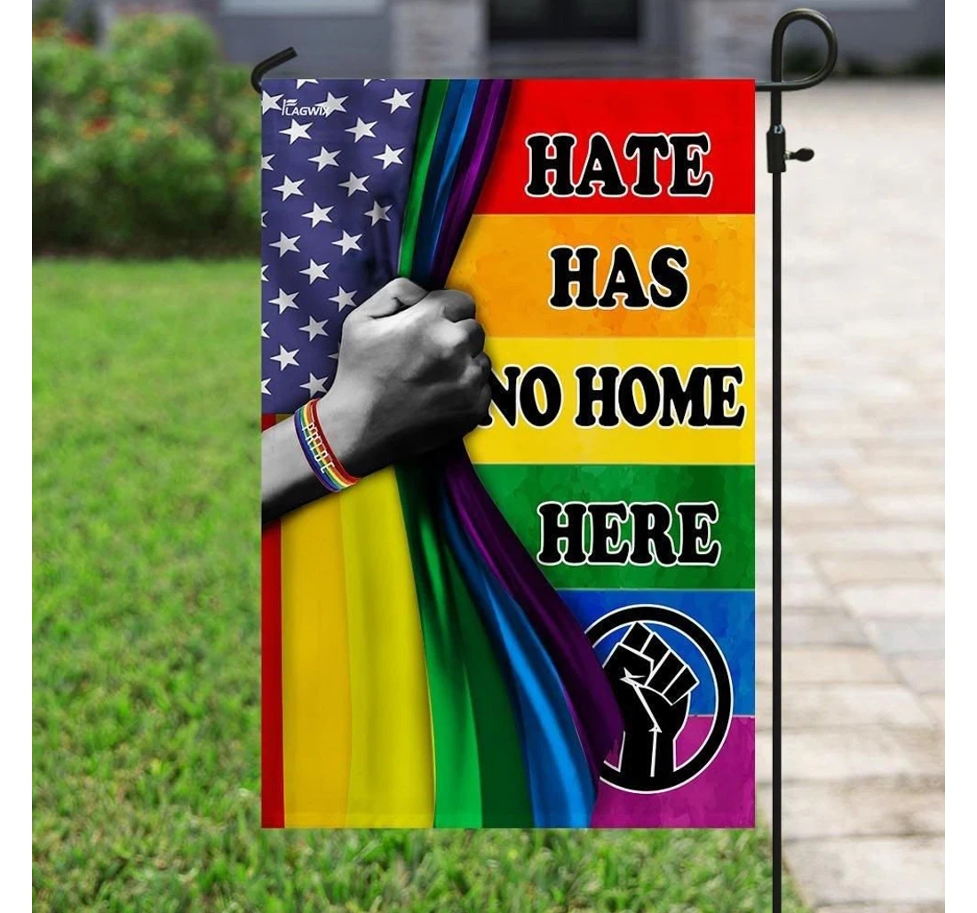 Hate Has No Heart Love Is Love Lgbt Pride Month Double-Sided, UV And Fade - Resistant Flag