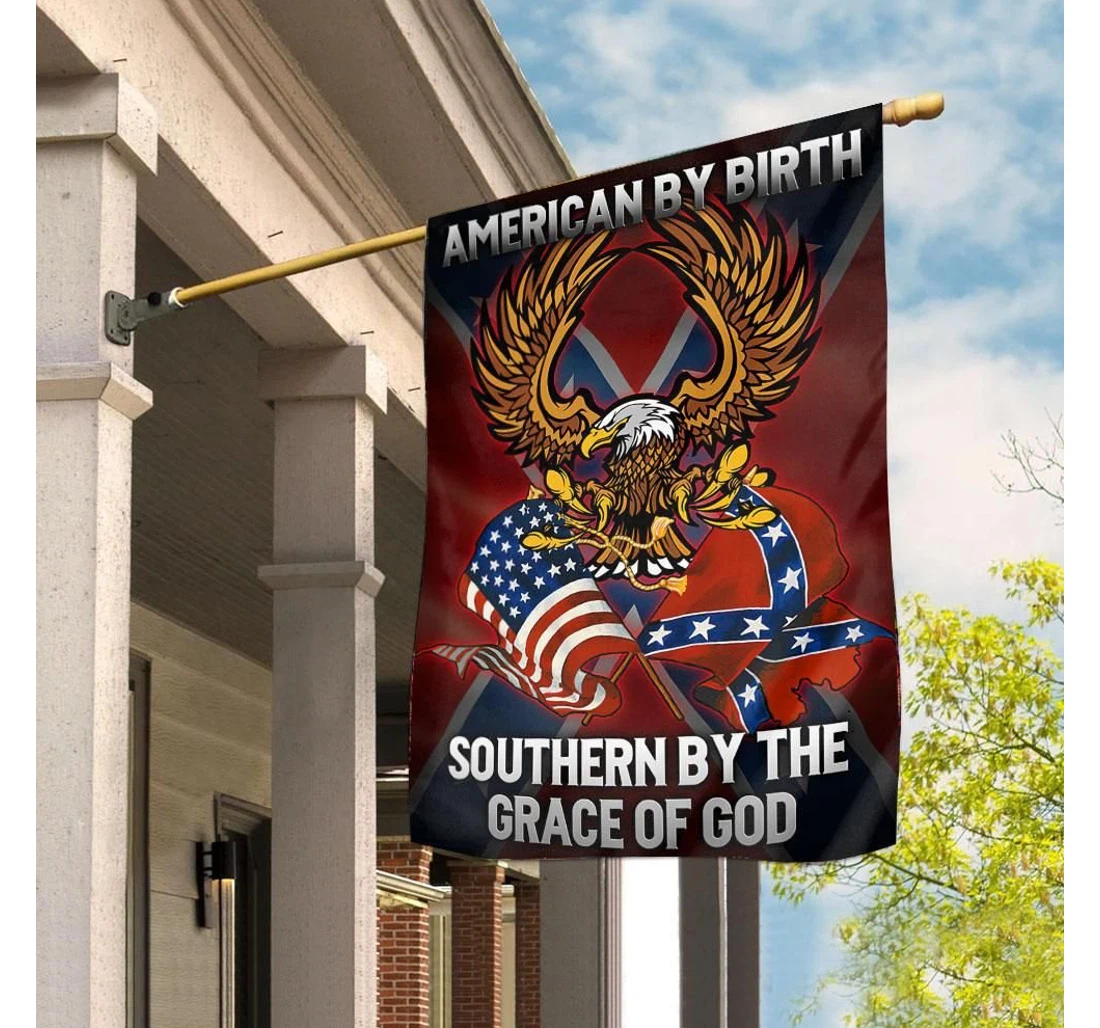 American By Birth Southern By The Grace Of God Double-Sided, UV And Fade - Resistant Flag