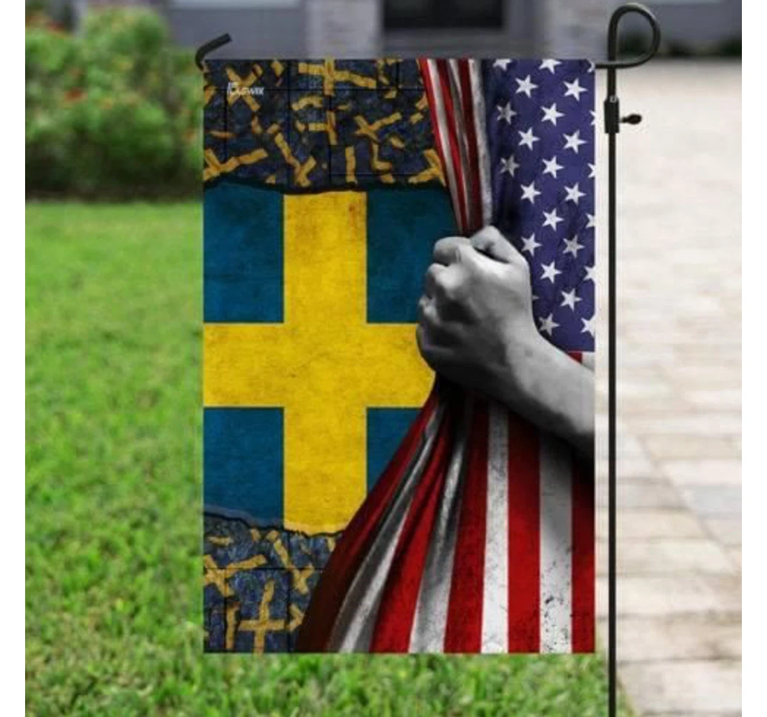 Sweden American Independence Day July 4th Us Double-Sided, UV And Fade - Resistant Flag