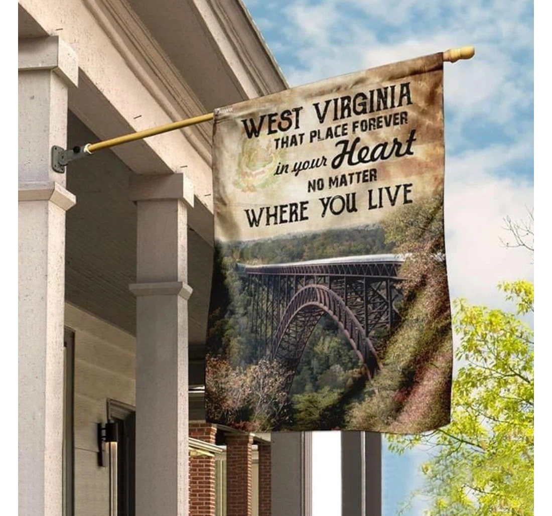 West Virginia Forever In Your Heart Double-Sided, UV And Fade - Resistant Flag