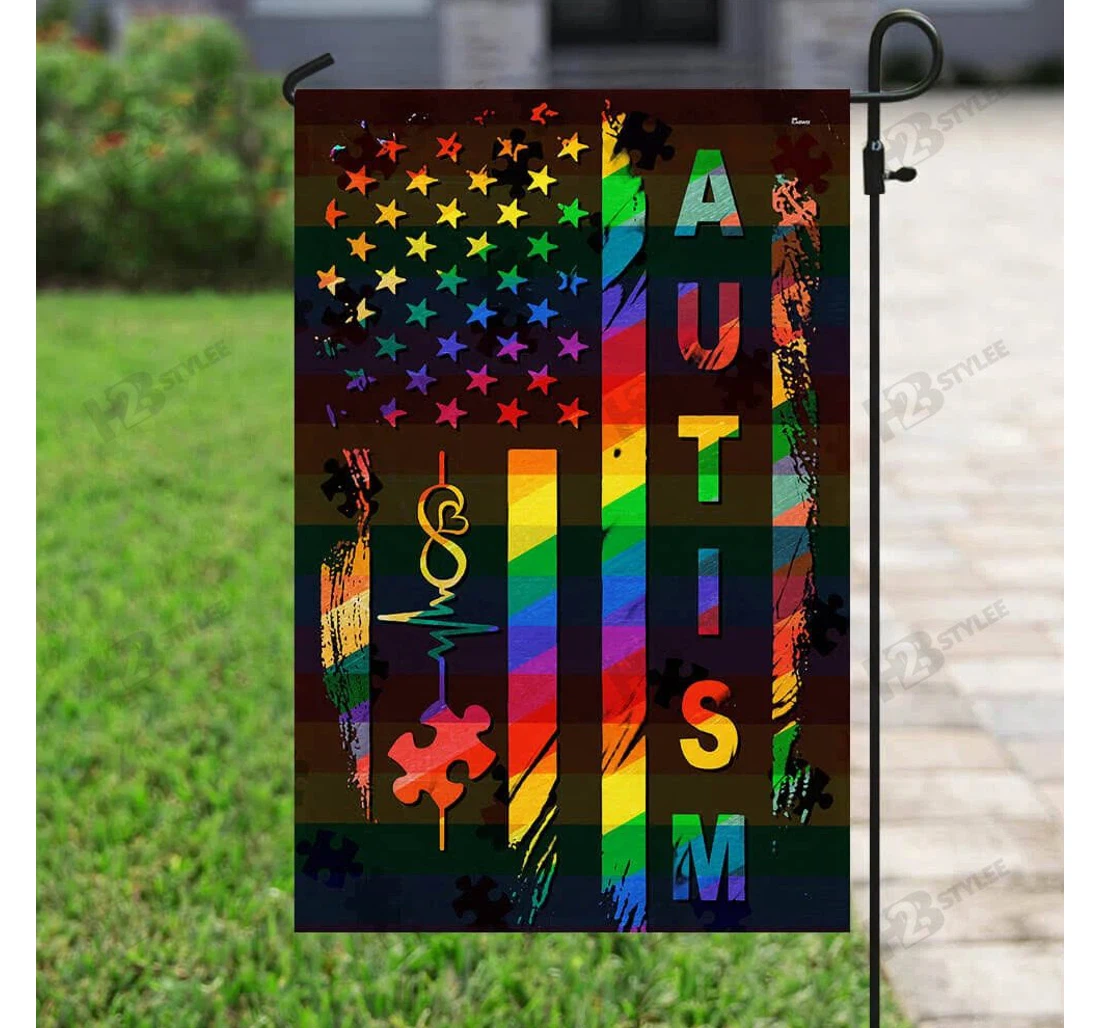 Neurodiversity Embrace Adhd Autism Autistic Pride Day Printed Both-Sides, UV And Fade - Resistant Flag