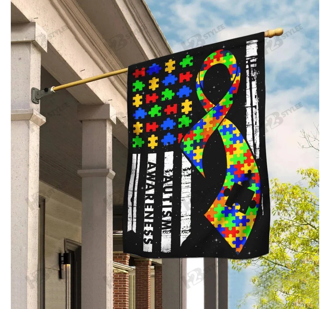 Neurodiversity Embrace Adhd Autism Autistic Pride Day Printed Both-Sides, UV And Fade - Resistant Flag