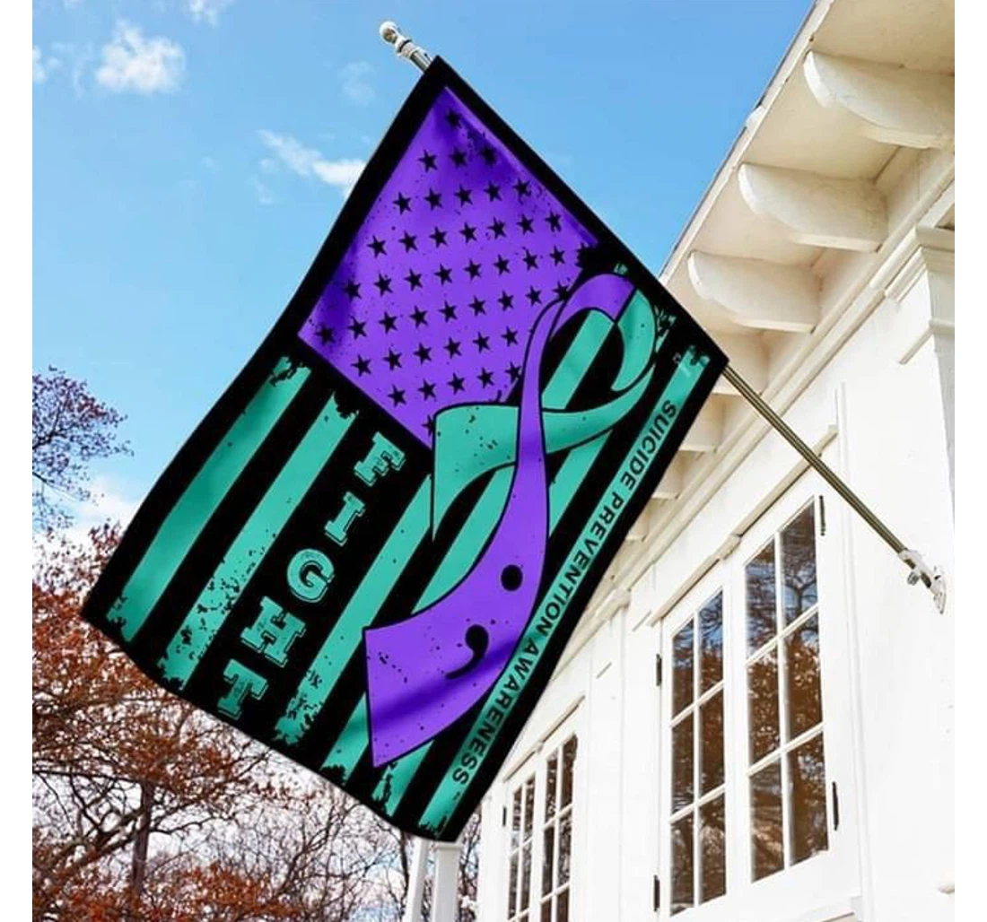 Suicide Prevention Awareness Printed Both-Sides, UV And Fade - Resistant Flag