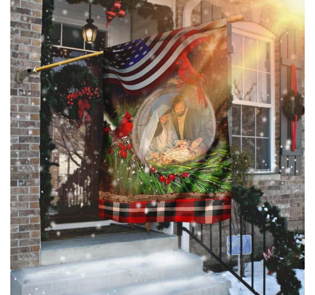 Jesus Is Born Christmas American Printed Both-Sides, UV And Fade - Resistant Flag