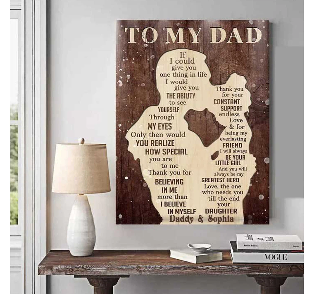 Poster, Canvas - Father Daughter Gift, Fathers Day From Daughter, We Hug This Print Framed Wall Art