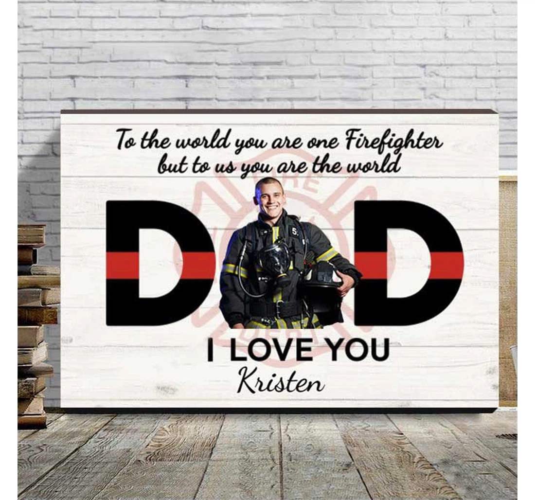 Poster, Canvas - Firefighter Day, Firefighter Dad In Father's Day Print Framed Wall Art