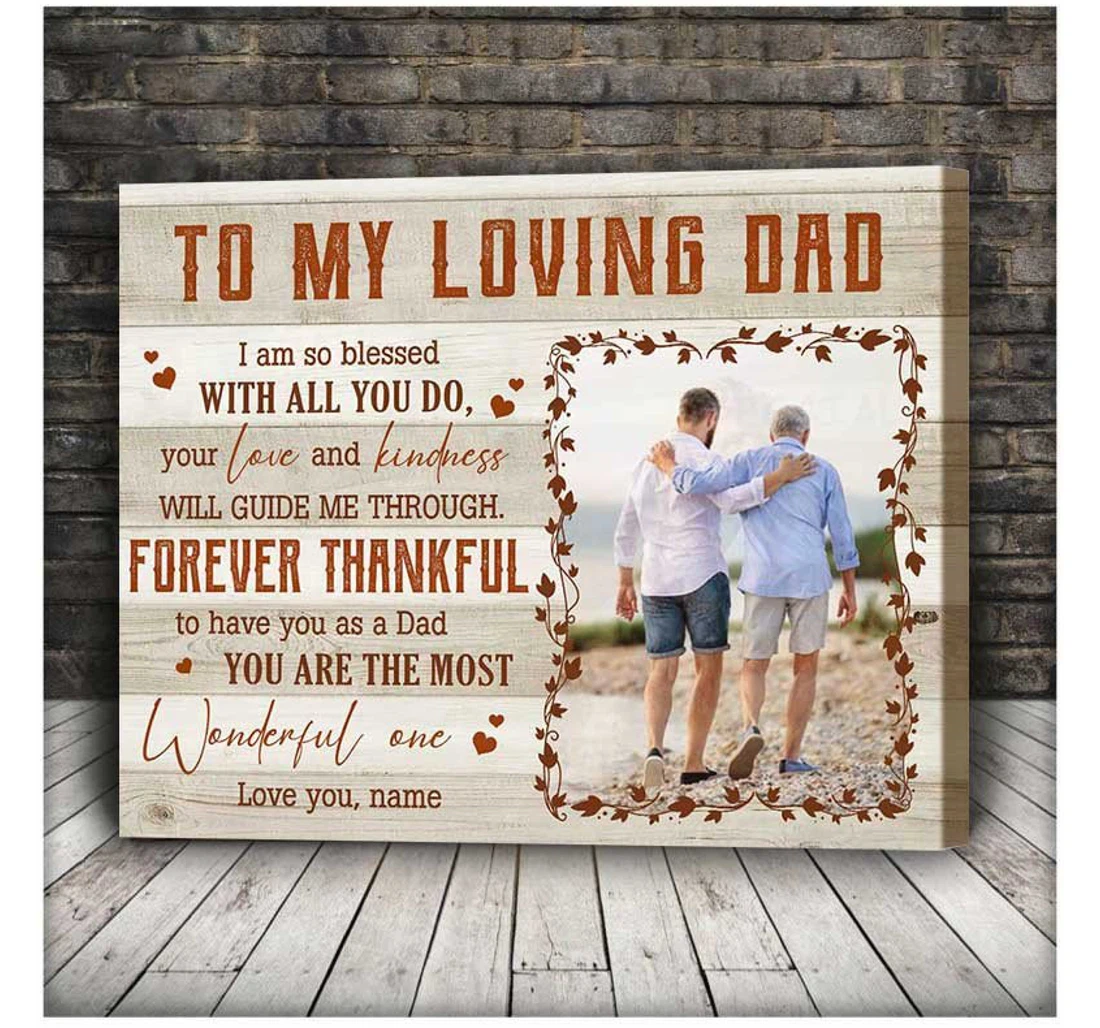 Poster, Canvas - To My Loving Dad Art, Custom Fathers Day From Son Print Framed Wall Art