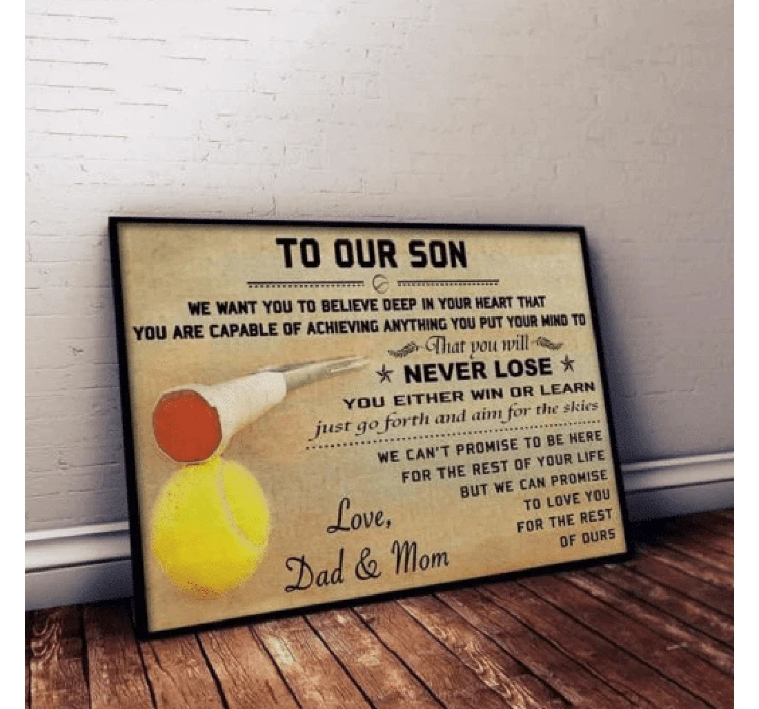 Poster, Canvas - To Our Son We Want You Tennis Player V Print Framed Wall Art